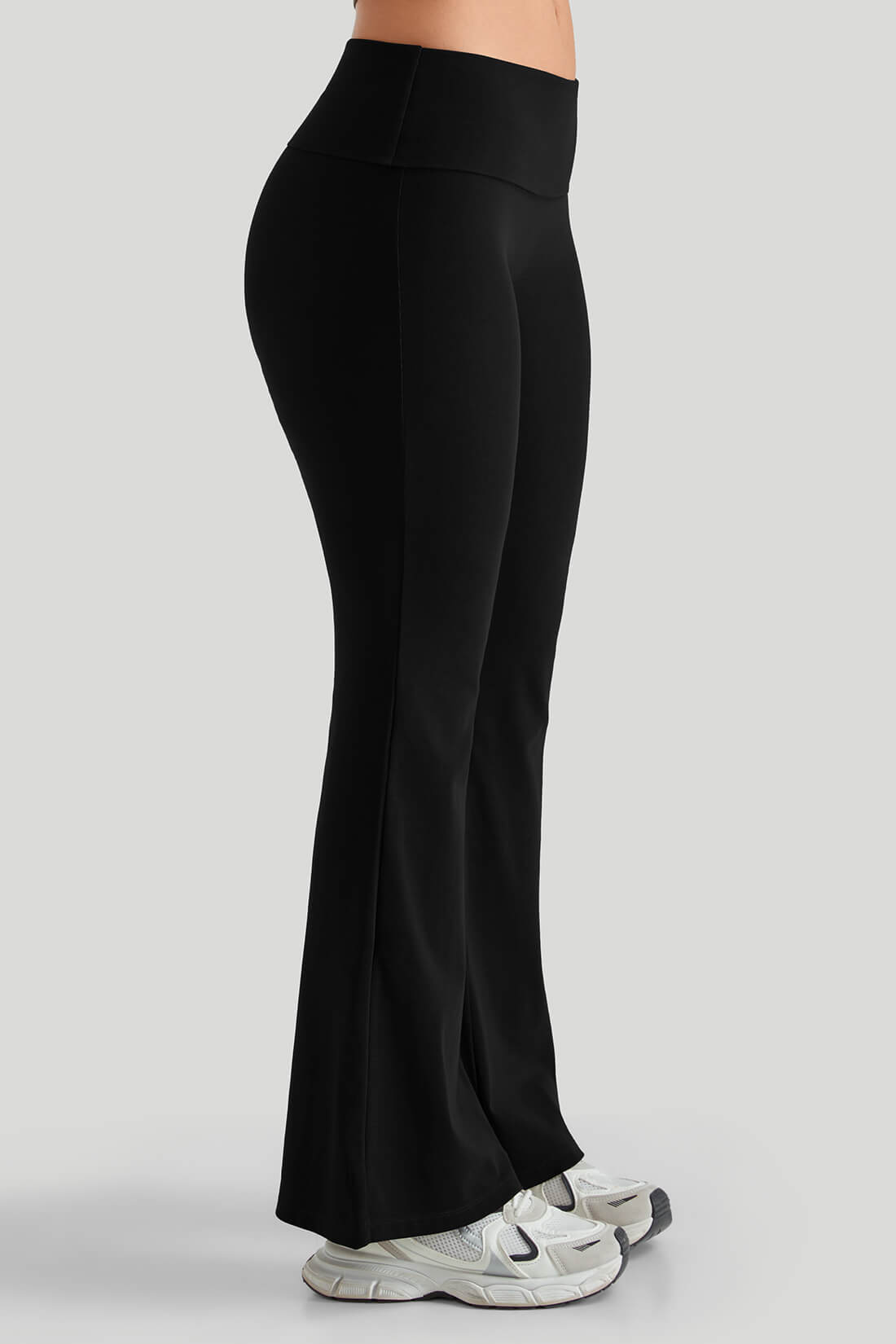 Round Neck Top Match Folded Waist Leggings