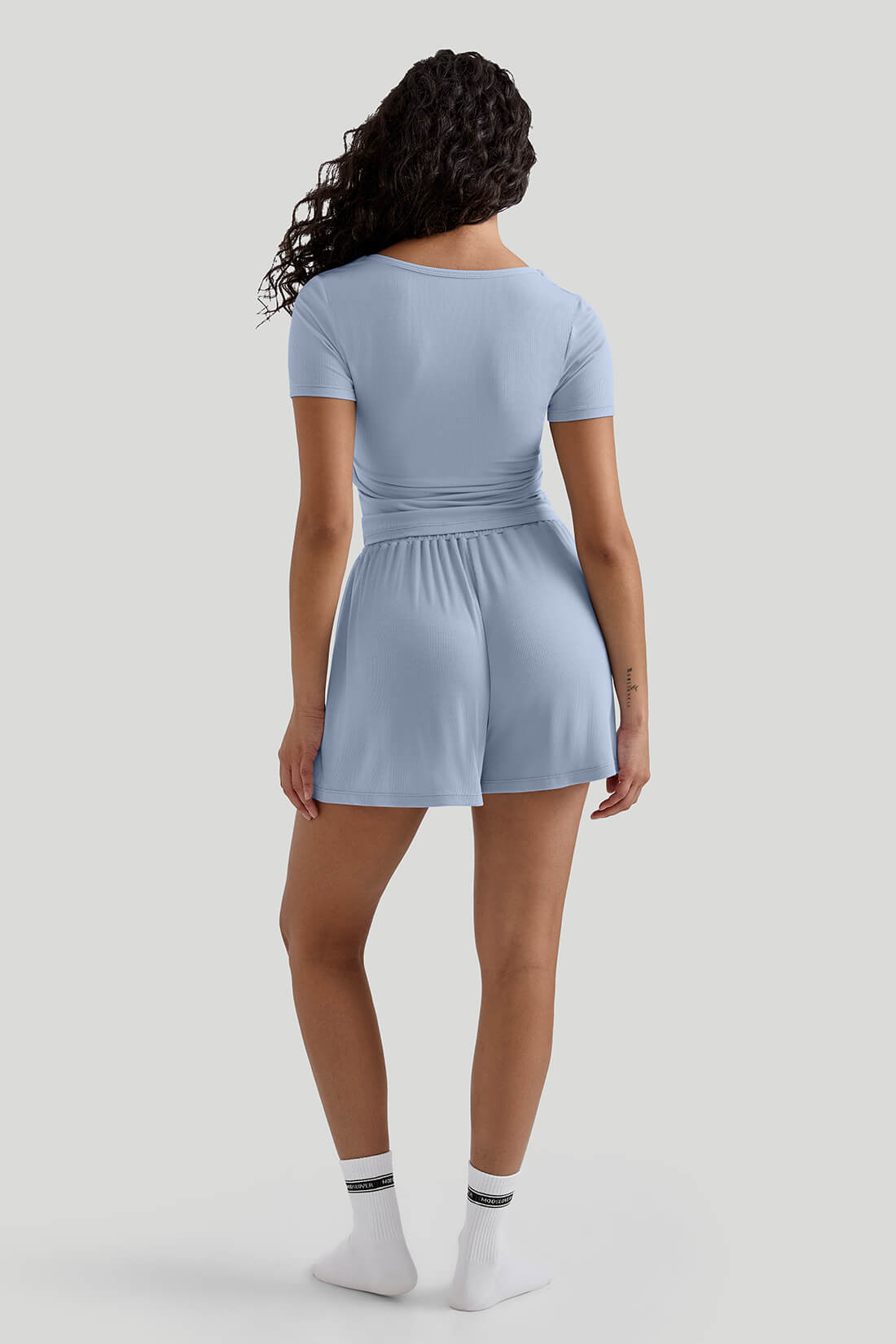 Soft Ribbed Casual Short