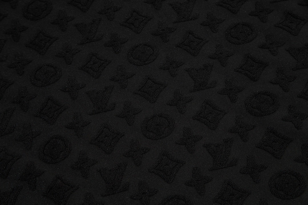 1211 New flocking jacquard towel embroidered T-shirt