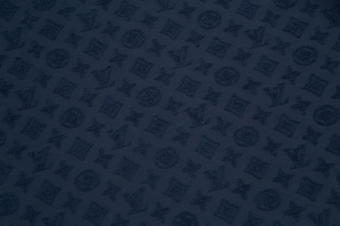 1211 New flocking jacquard towel embroidered T-shirt