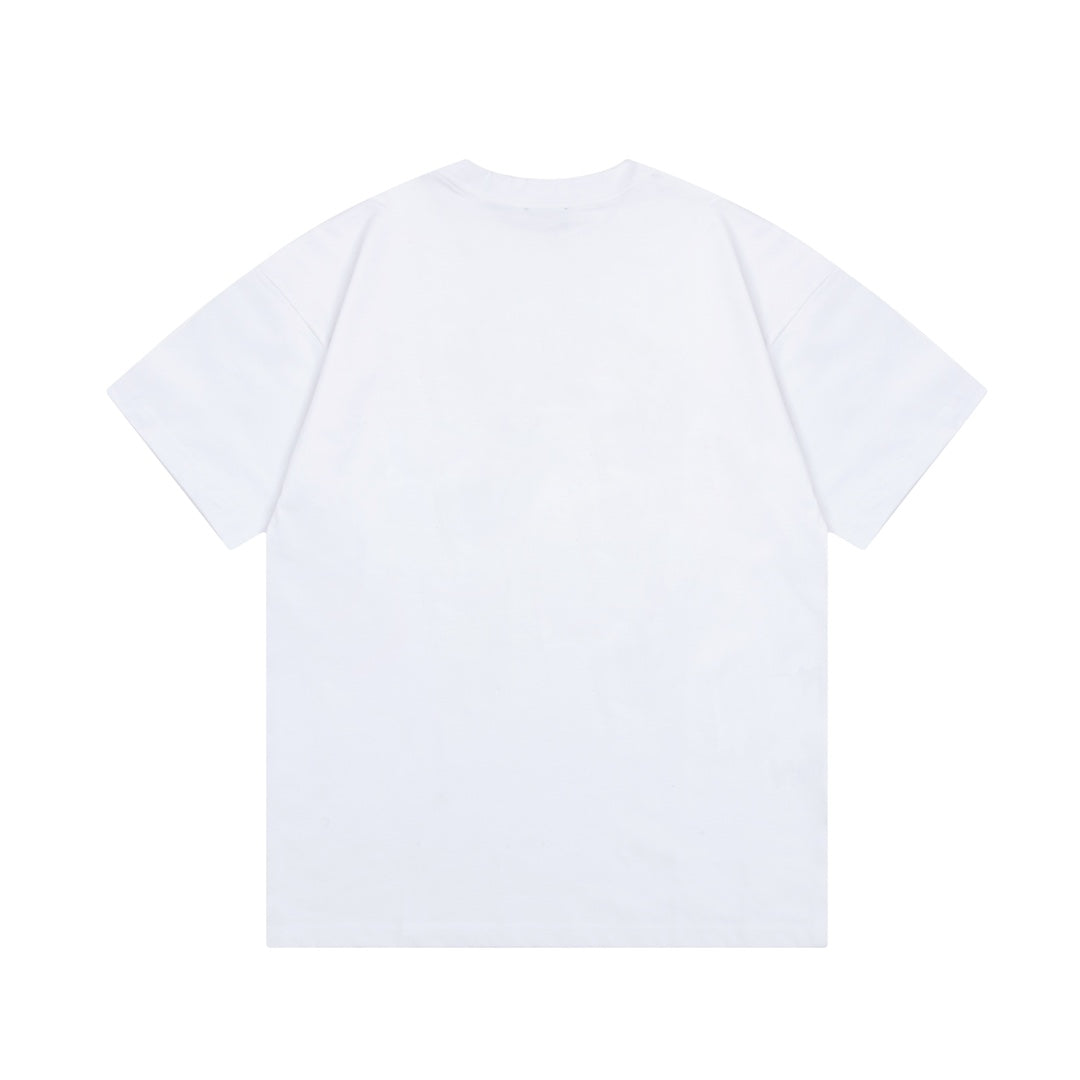 1211 New long strip stereoscopic offset T-shirt