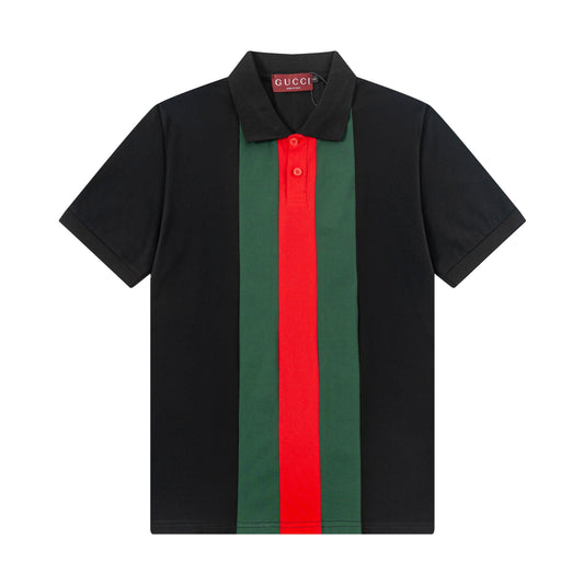 250305 New middle color matching printed polo shirt