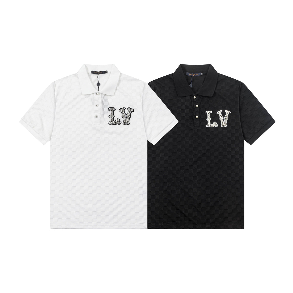 250305 New high quality knitted checkered polo shirt