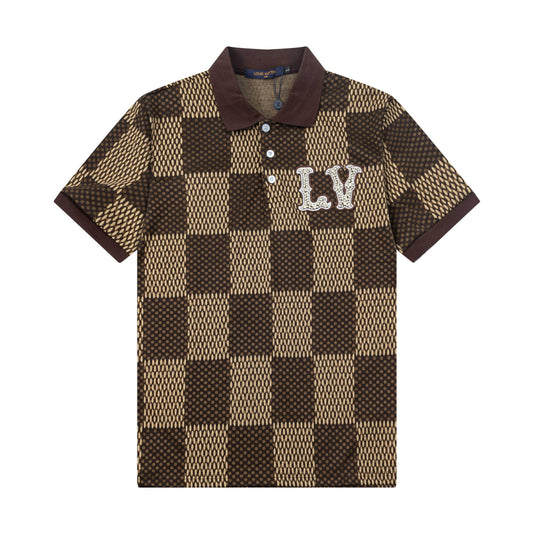 250305 High-end series of high quality checkered POLO shirt