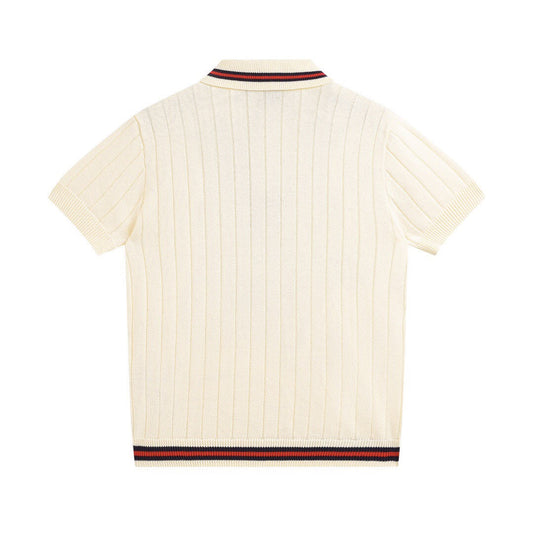 250318 New high quality pocket striped knit POLO