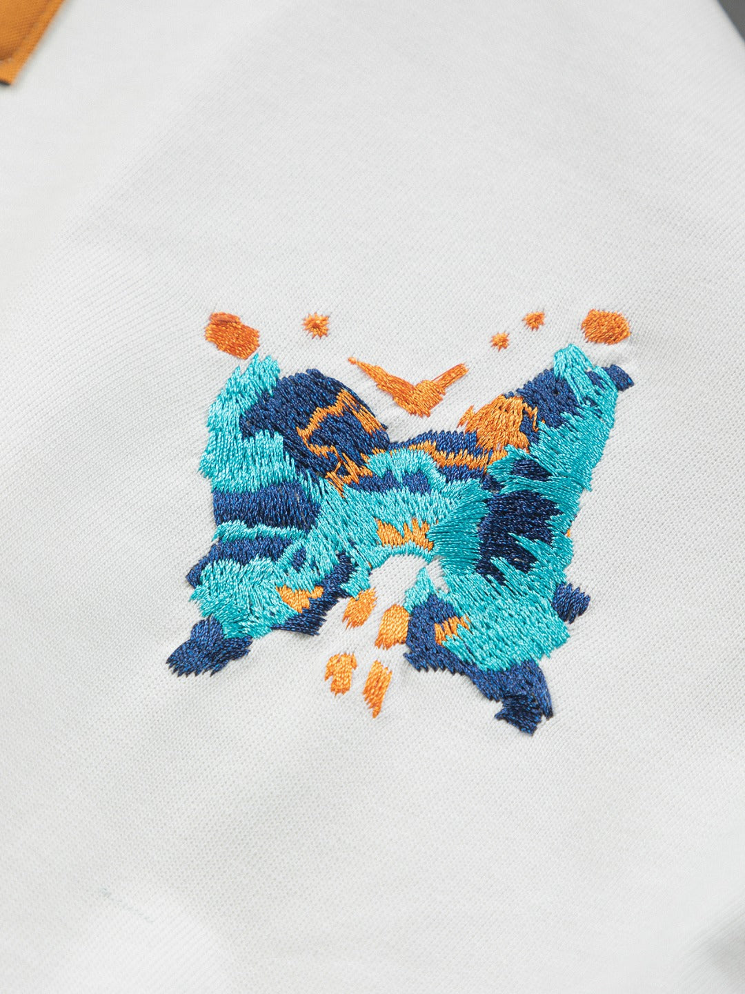 250325 New colorful embroidered butterfly T-shirt