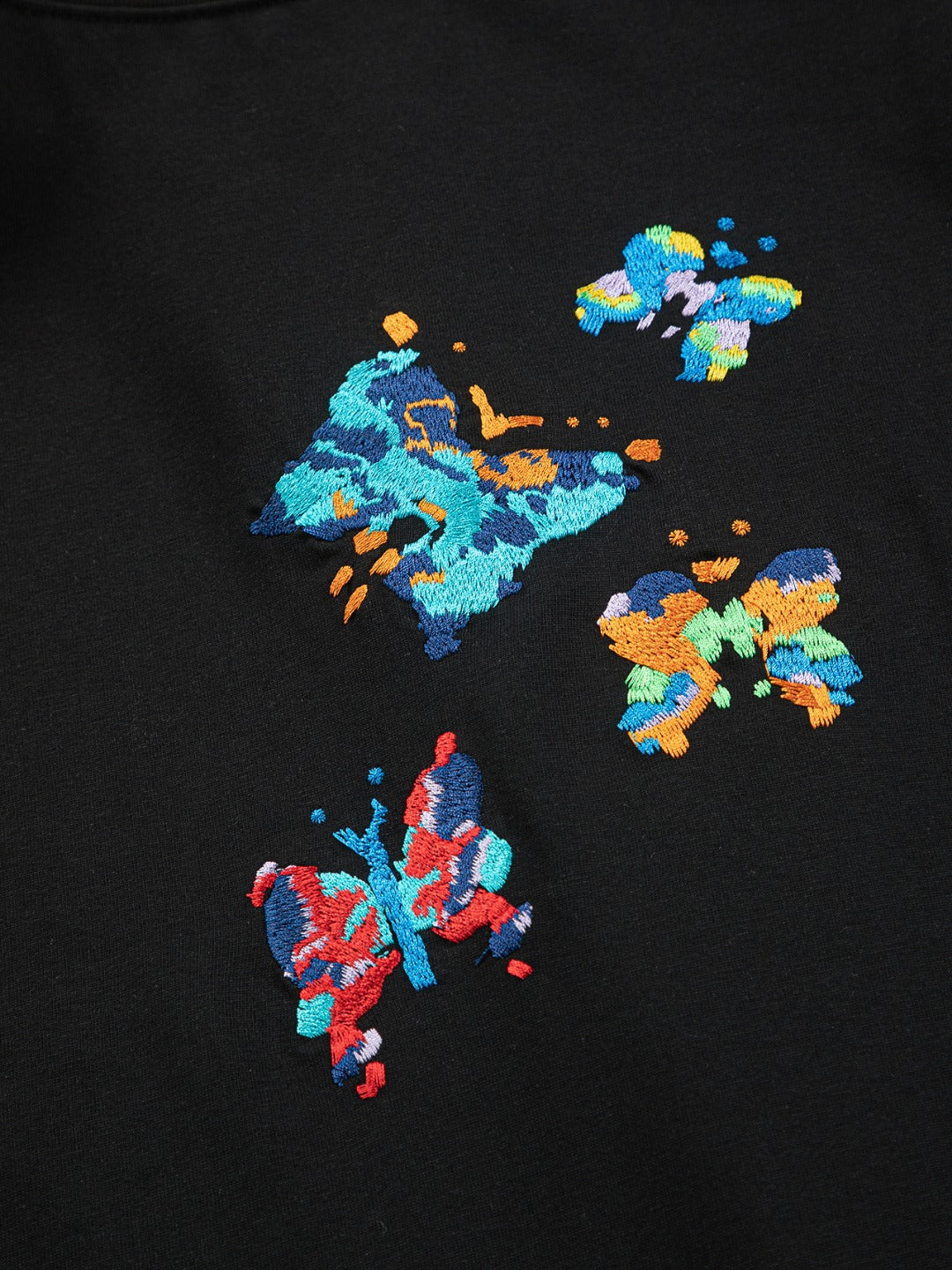 250325 New colorful embroidered butterfly T-shirt