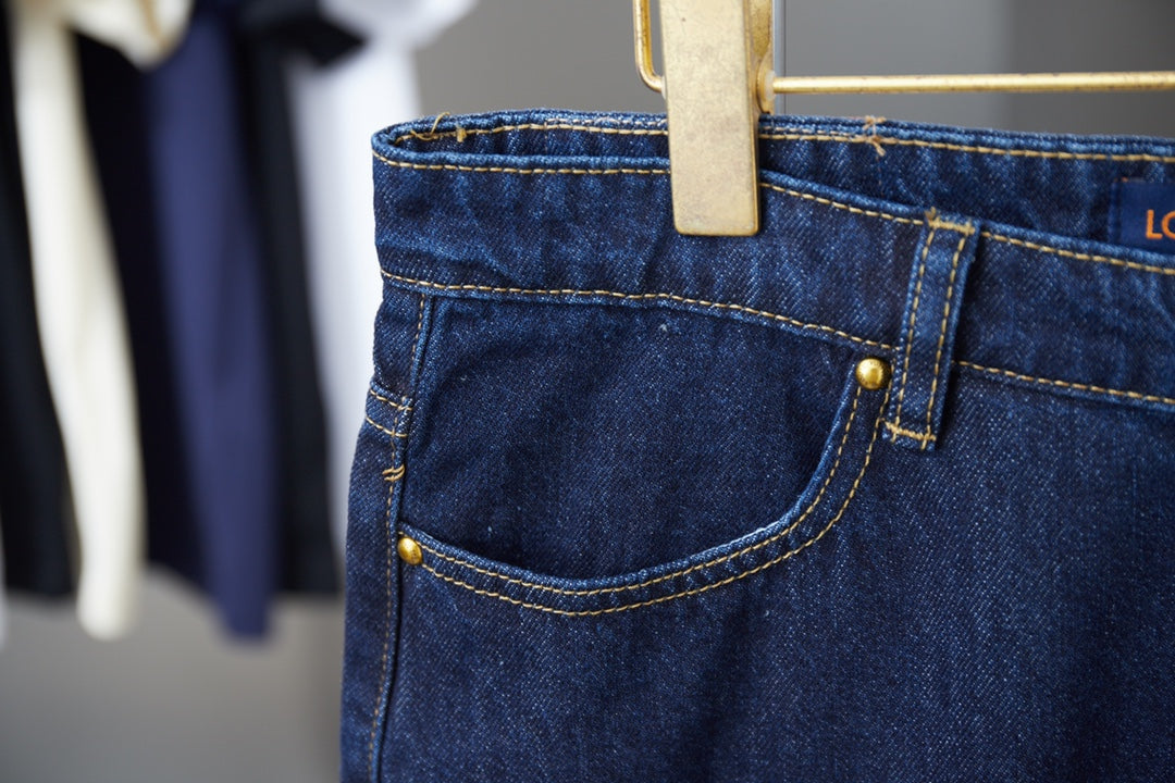 250325 New high quality rope monogram embroidered denim shorts
