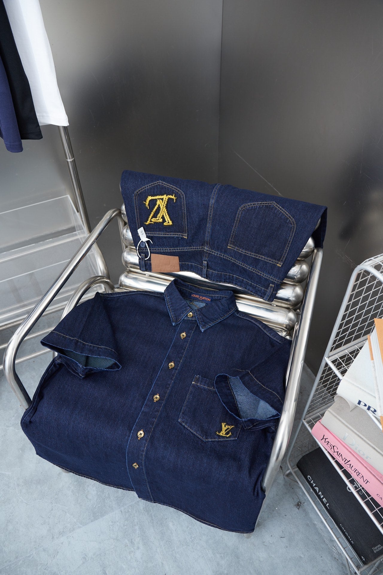 250325 New high quality rope letter embroidered denim jacket