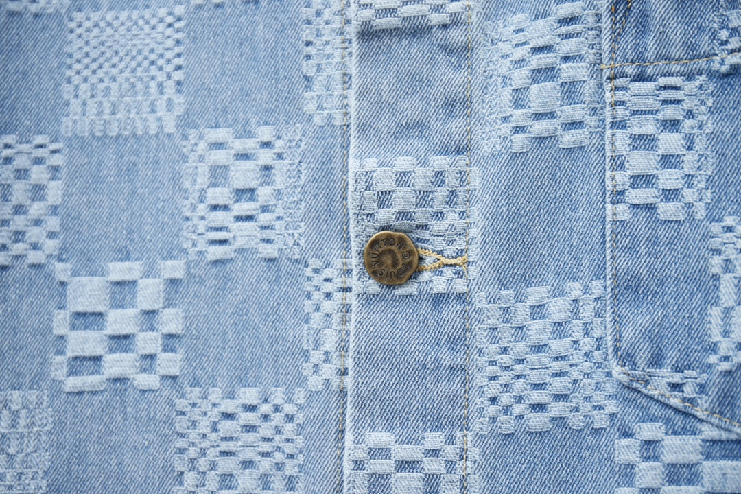 250404 New high-quality checkered denim signature polo vest