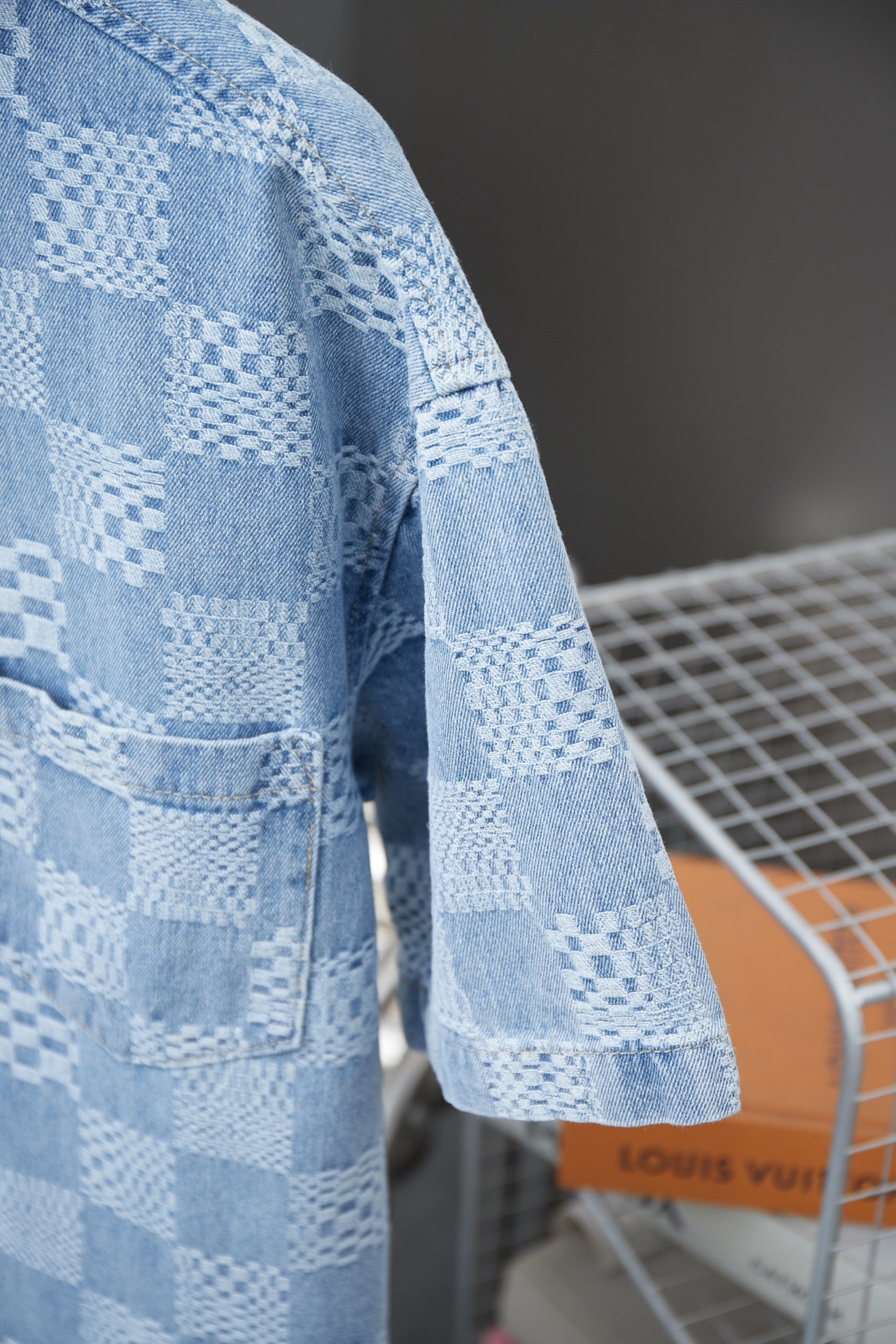 250404 New high-quality checkered denim signature polo vest