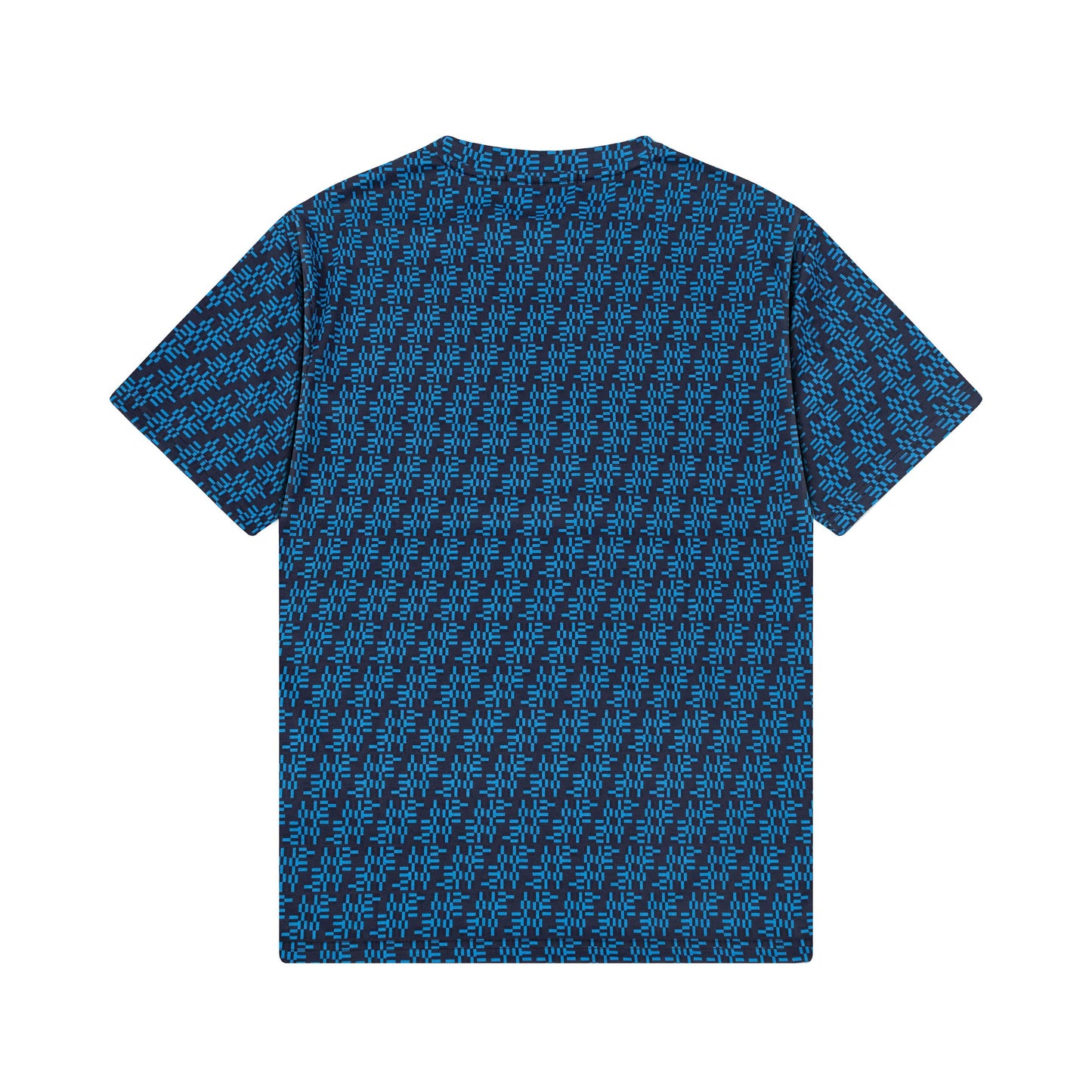 250404 New high-quality blue full-print knitted T-shirt