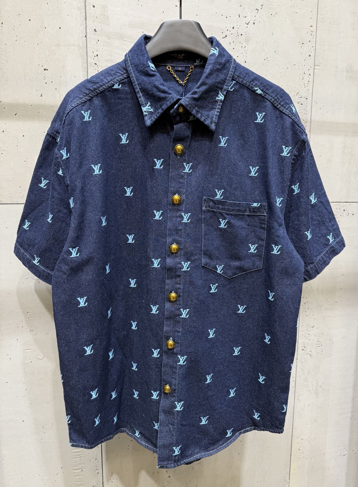 250404 New high-quality blue letter embroidered denim suit