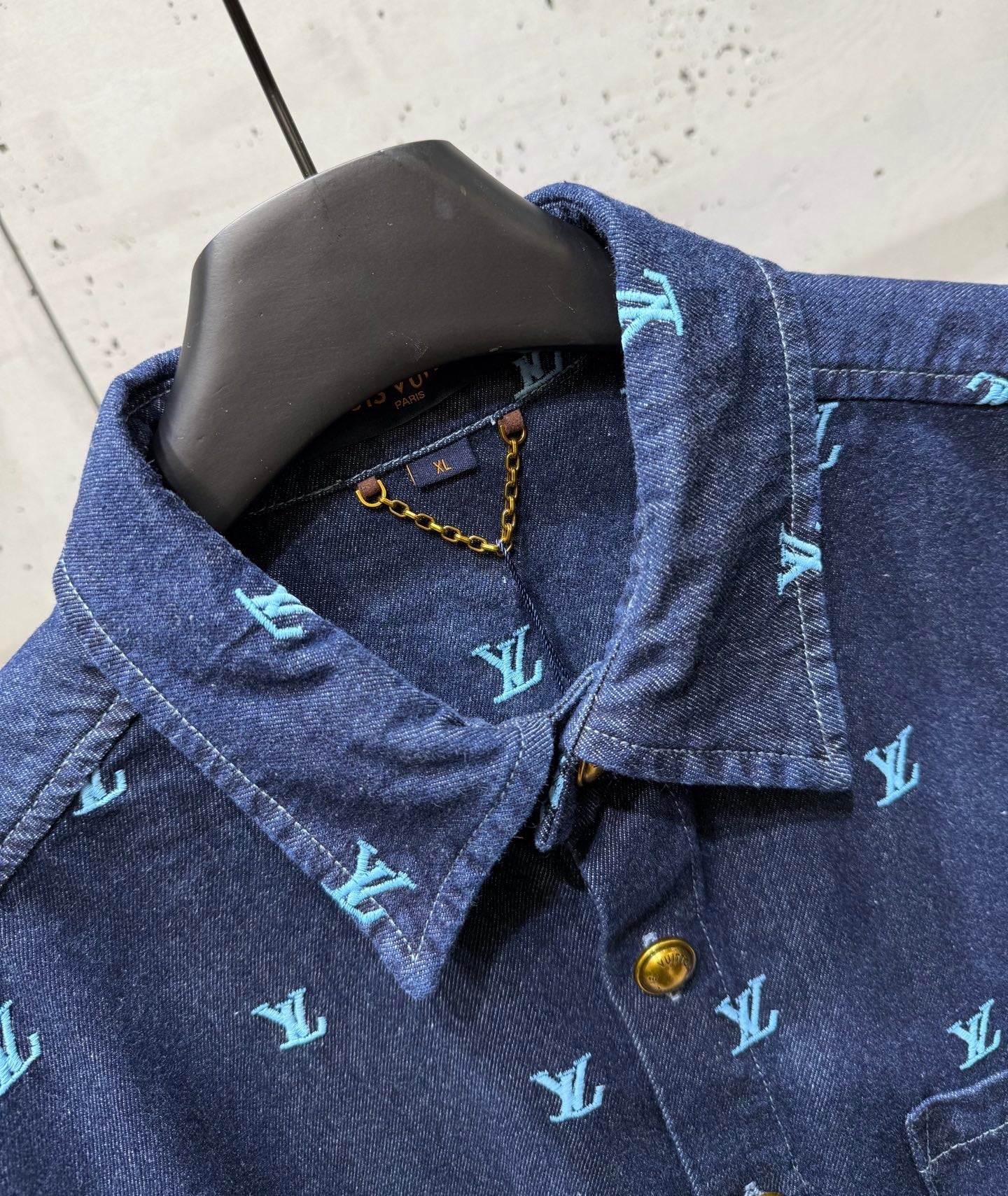 250404 New high-quality blue letter embroidered denim suit