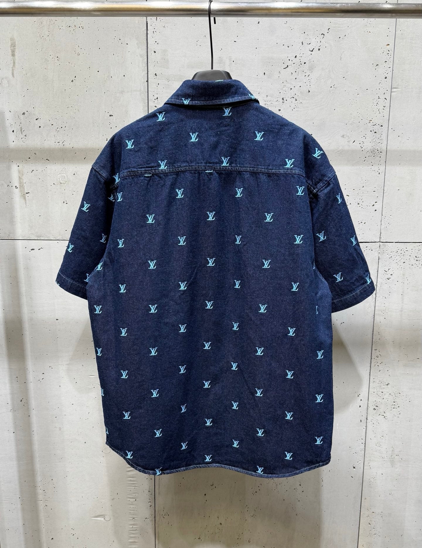 250404 New high-quality blue letter embroidered denim suit