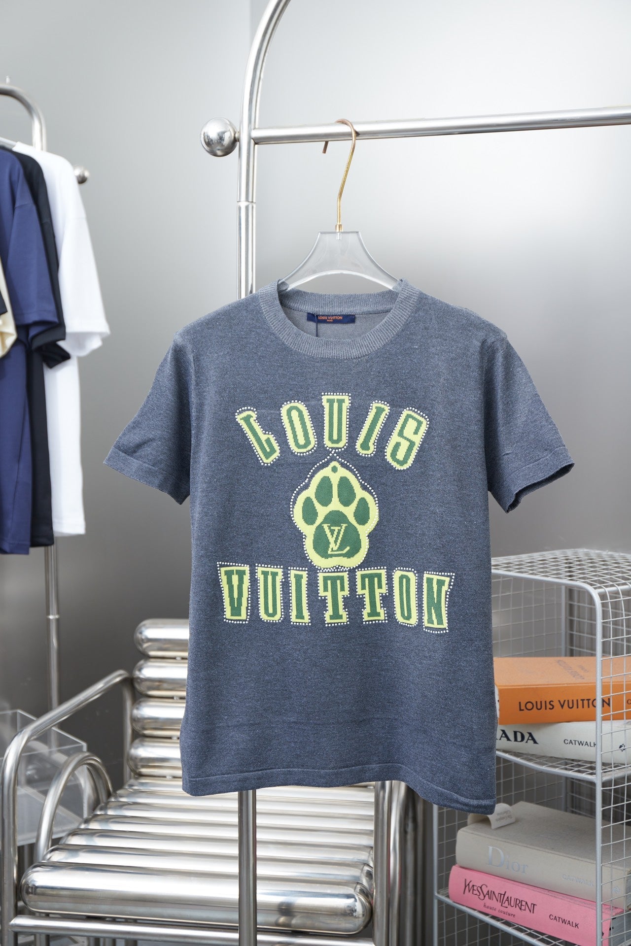 250404 New high-quality animal-printed knitted short sleeves