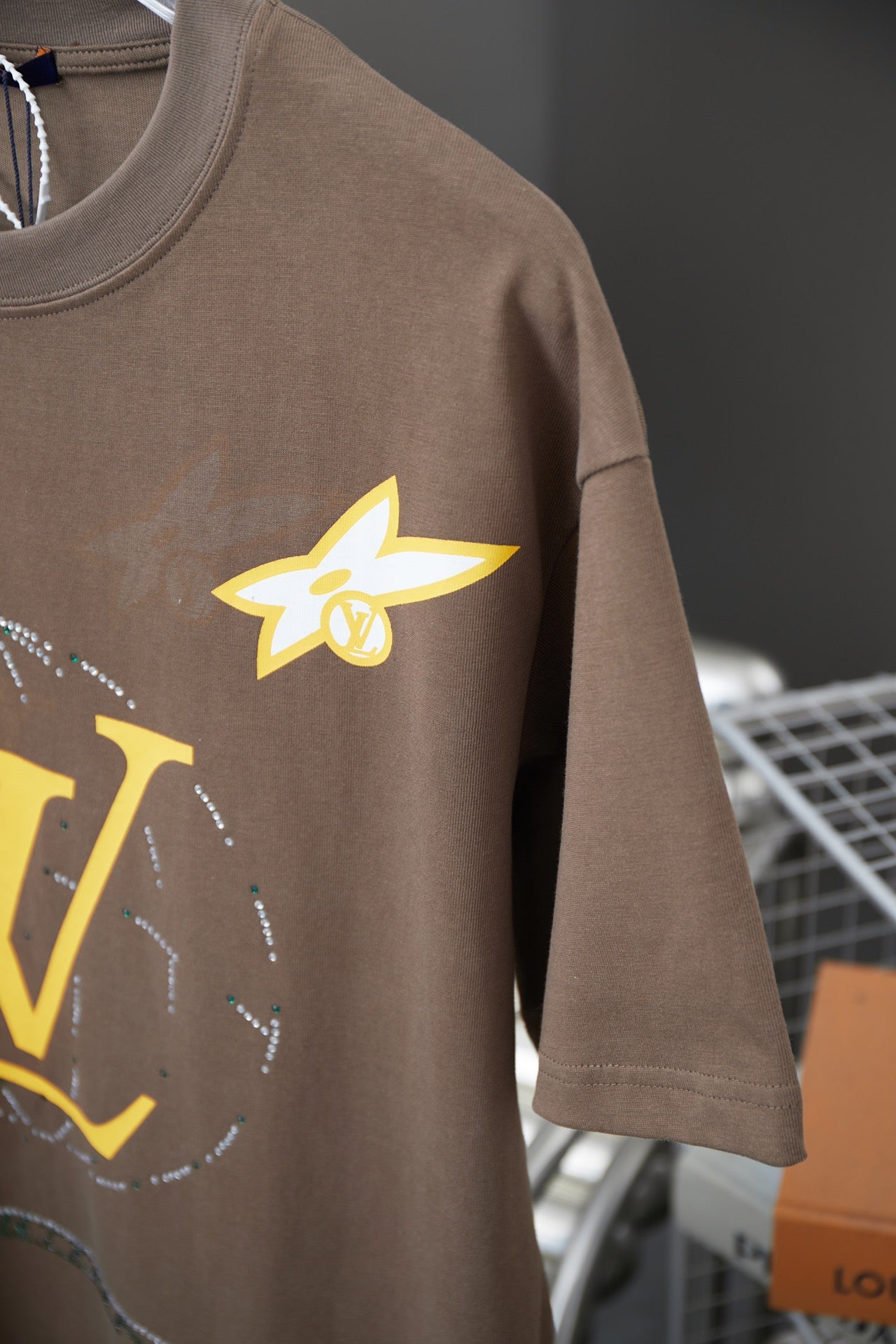 250404 New high-quality printed and diamond short-sleeved shirt