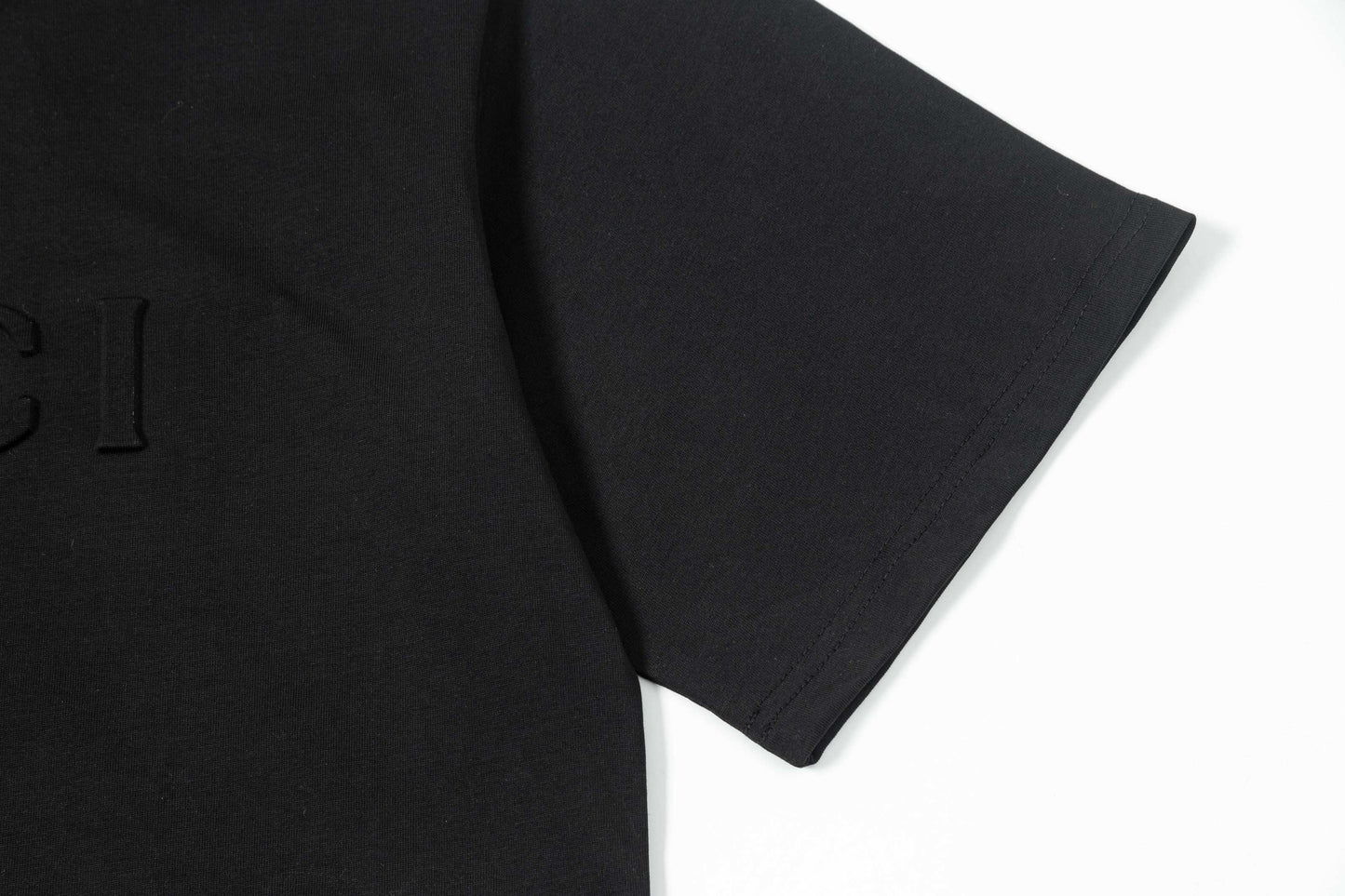 250408 New high-quality 3D embossed letter embossed T-shirt
