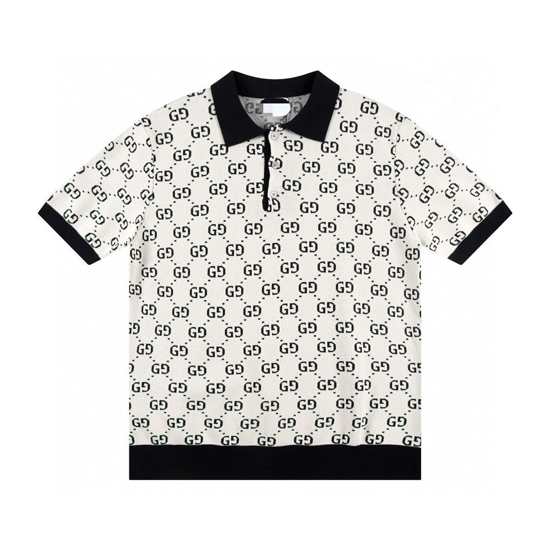 250408 New high-quality jacquard fabric knitted POLO shirt