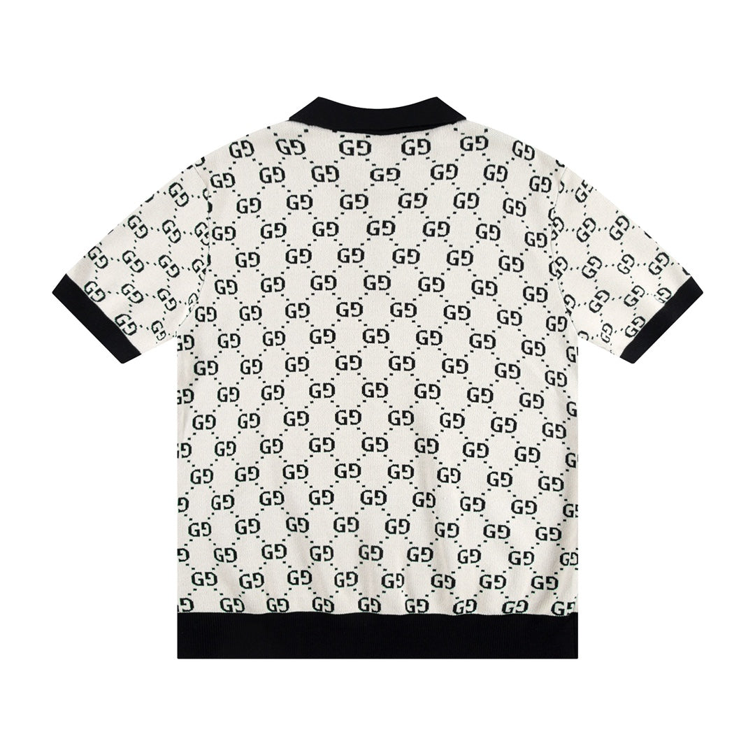 250408 New high-quality jacquard fabric knitted POLO shirt