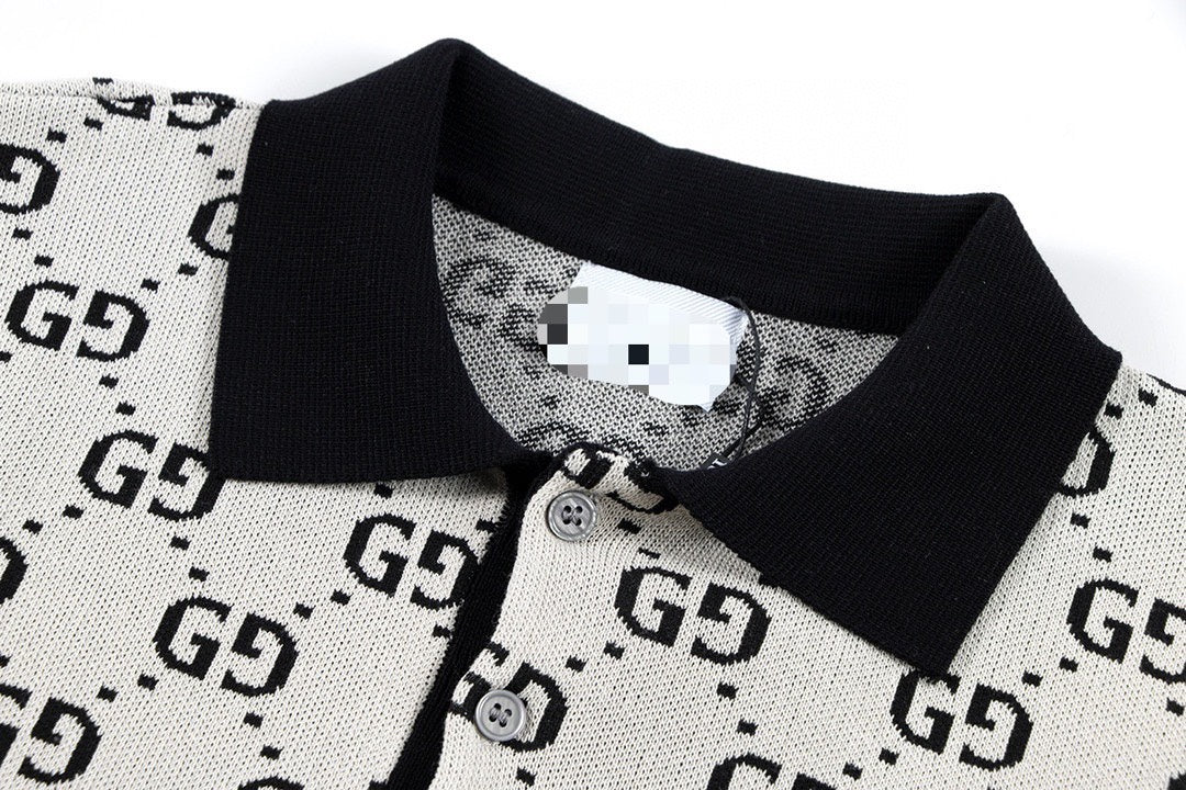 250408 New high-quality jacquard fabric knitted POLO shirt