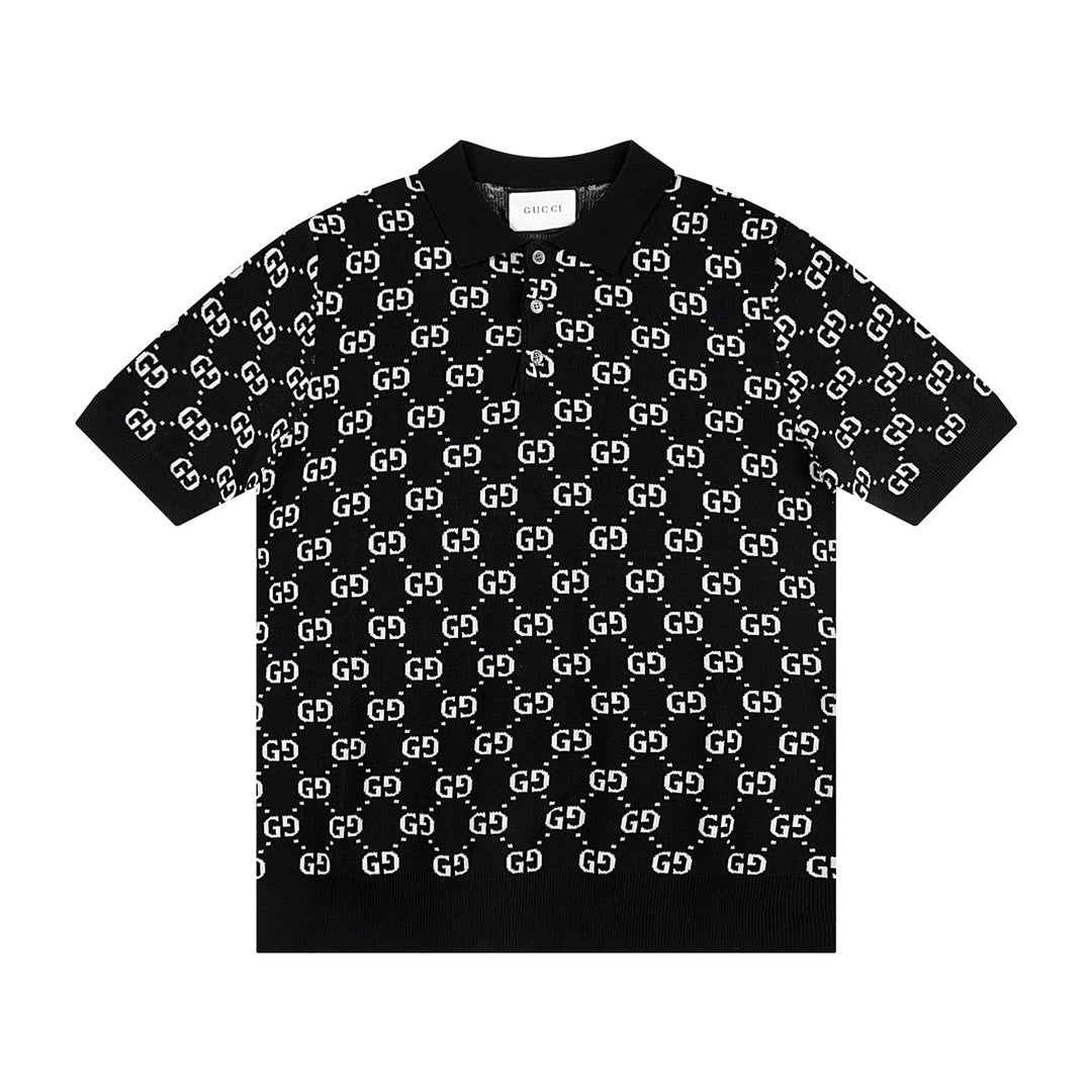 250408 New high-quality jacquard fabric knitted POLO shirt