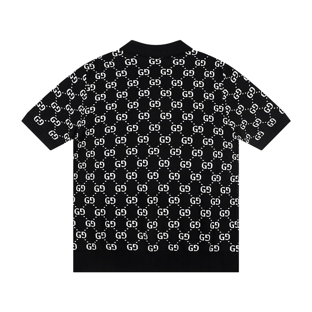 250408 New high-quality jacquard fabric knitted POLO shirt