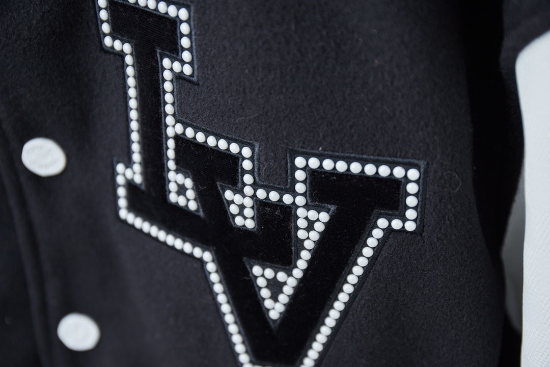 250408 New high-quality hollowed-out rhinestone patchwork sleeve jacket