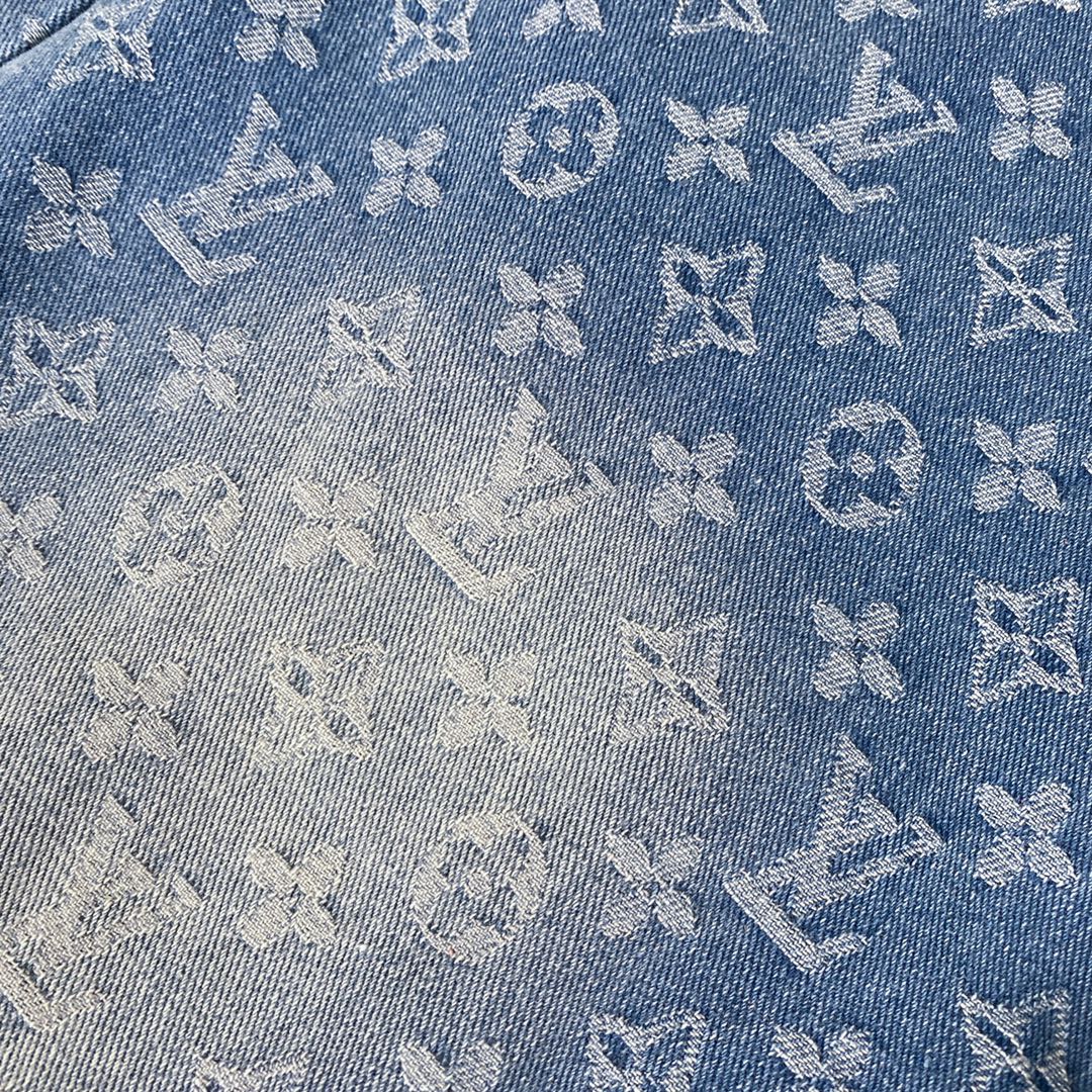 250408 New high-quality classic washed blue embossed jacquard jeans