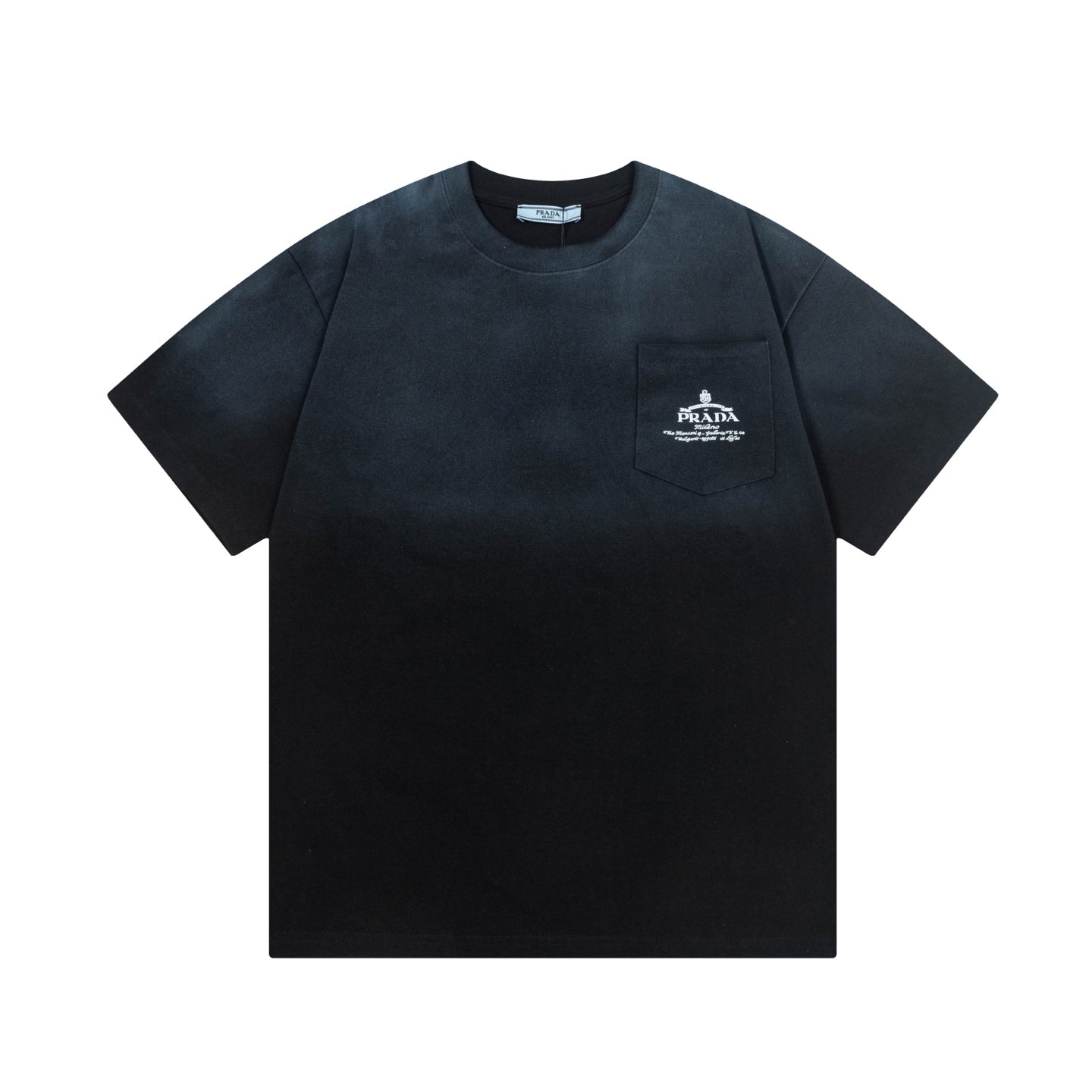 250408 New high-quality pocket letter hand-sprayed T-shirt