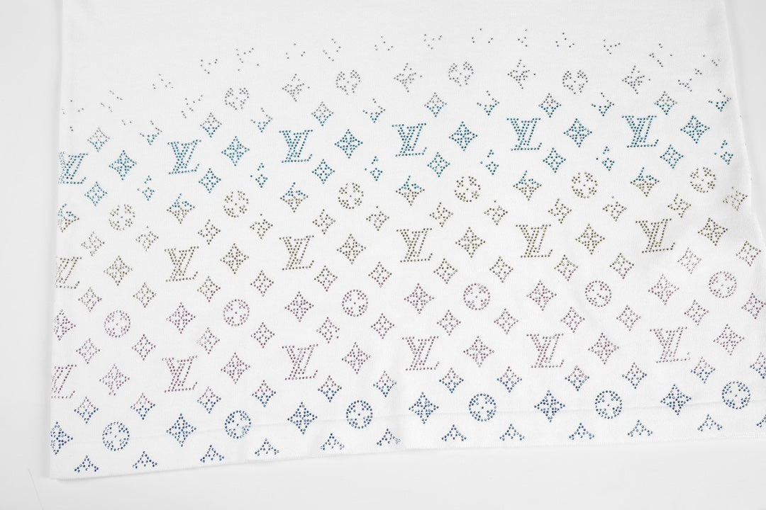250408 New high-quality gradient diamond T-shirt