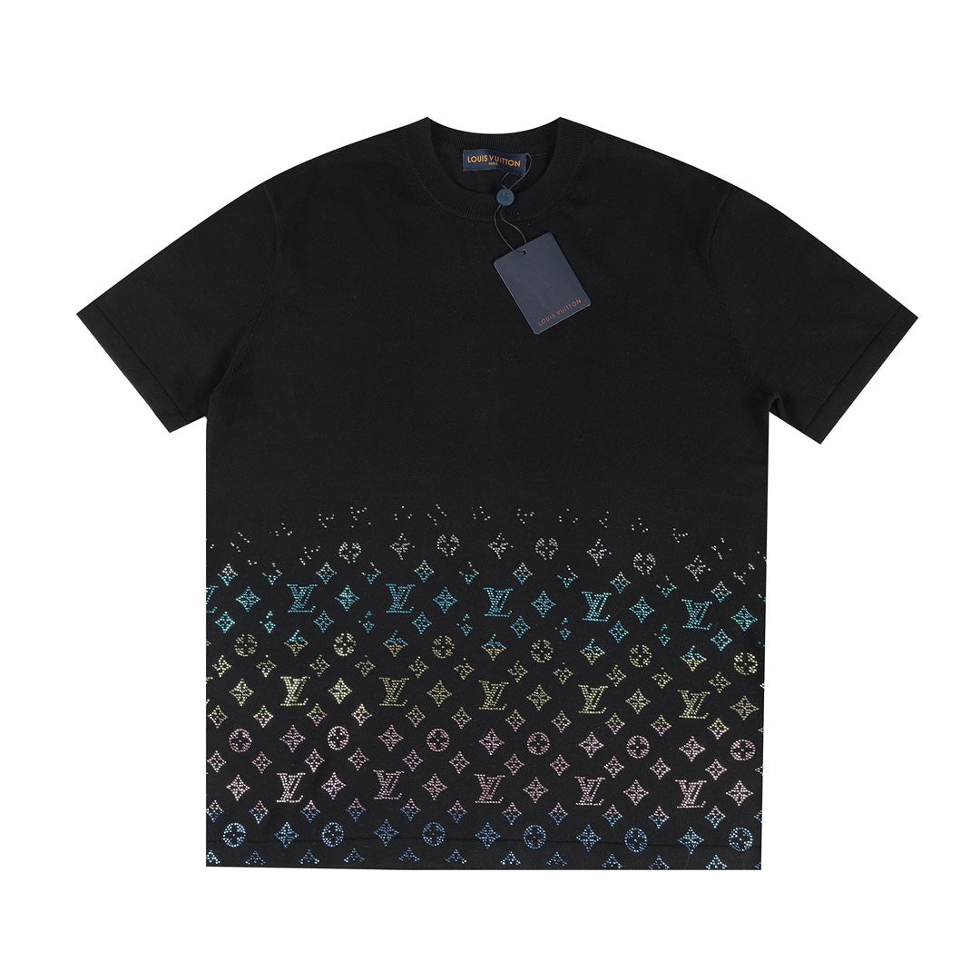 250408 New high-quality gradient diamond T-shirt