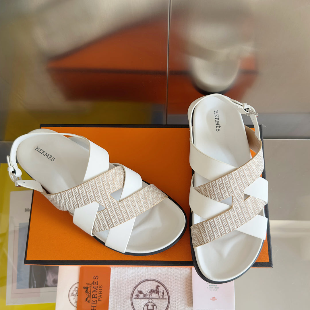 250501 New top-of-the-line simple cross-woven strap slippers