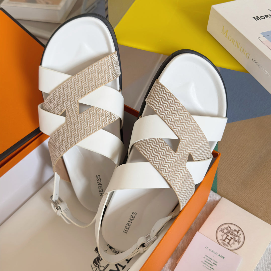 250501 New top-of-the-line simple cross-woven strap slippers