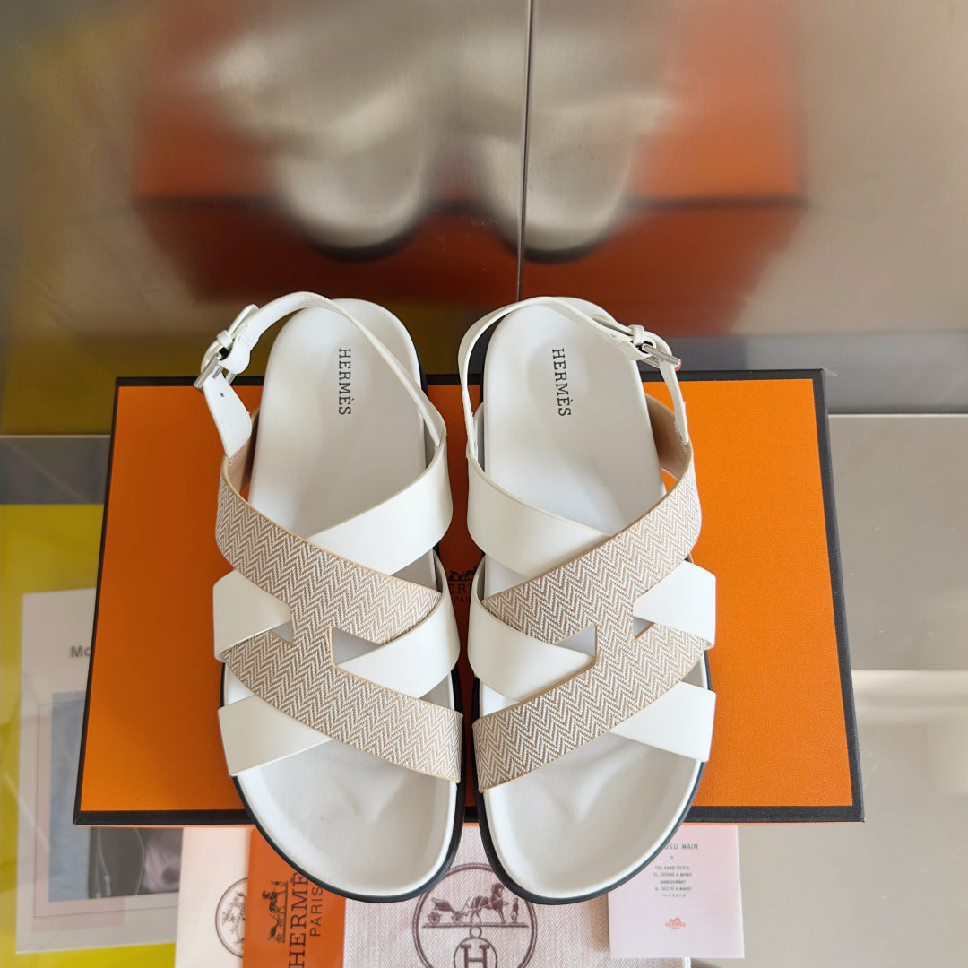 250501 New top-of-the-line simple cross-woven strap slippers