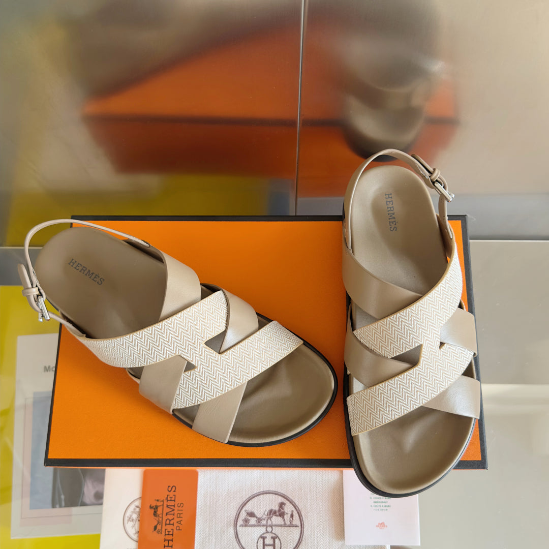 250501 New top-of-the-line simple cross-woven strap slippers