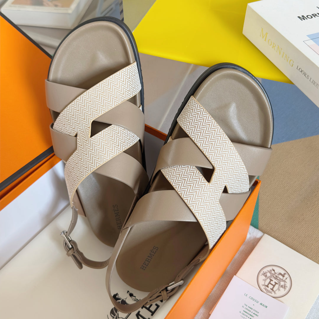 250501 New top-of-the-line simple cross-woven strap slippers