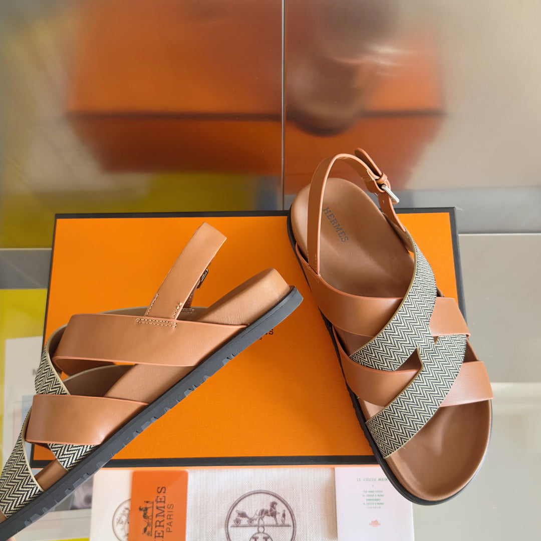 250501 New top-of-the-line simple cross-woven strap slippers