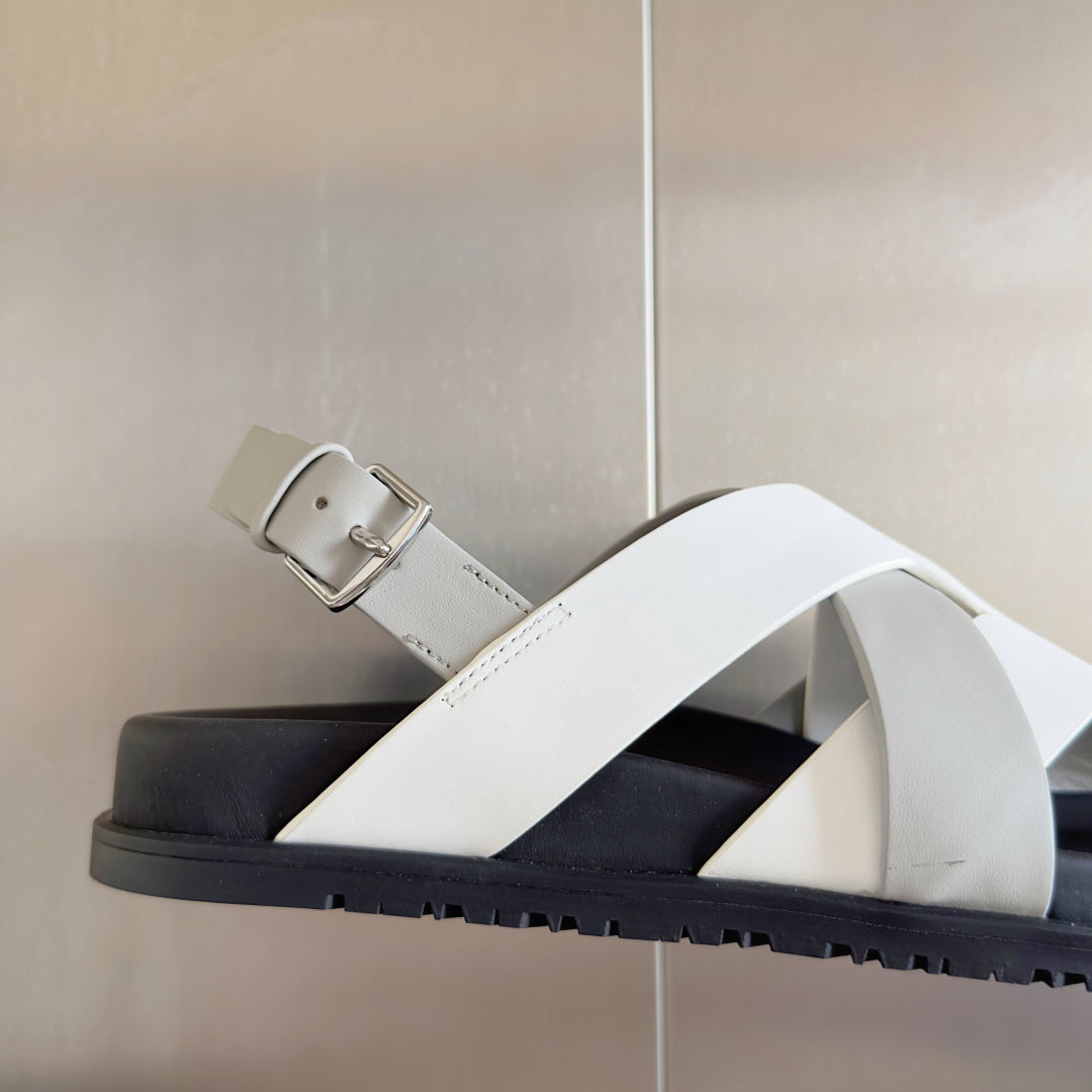 250501 New top-of-the-line simple cross-woven strap slippers