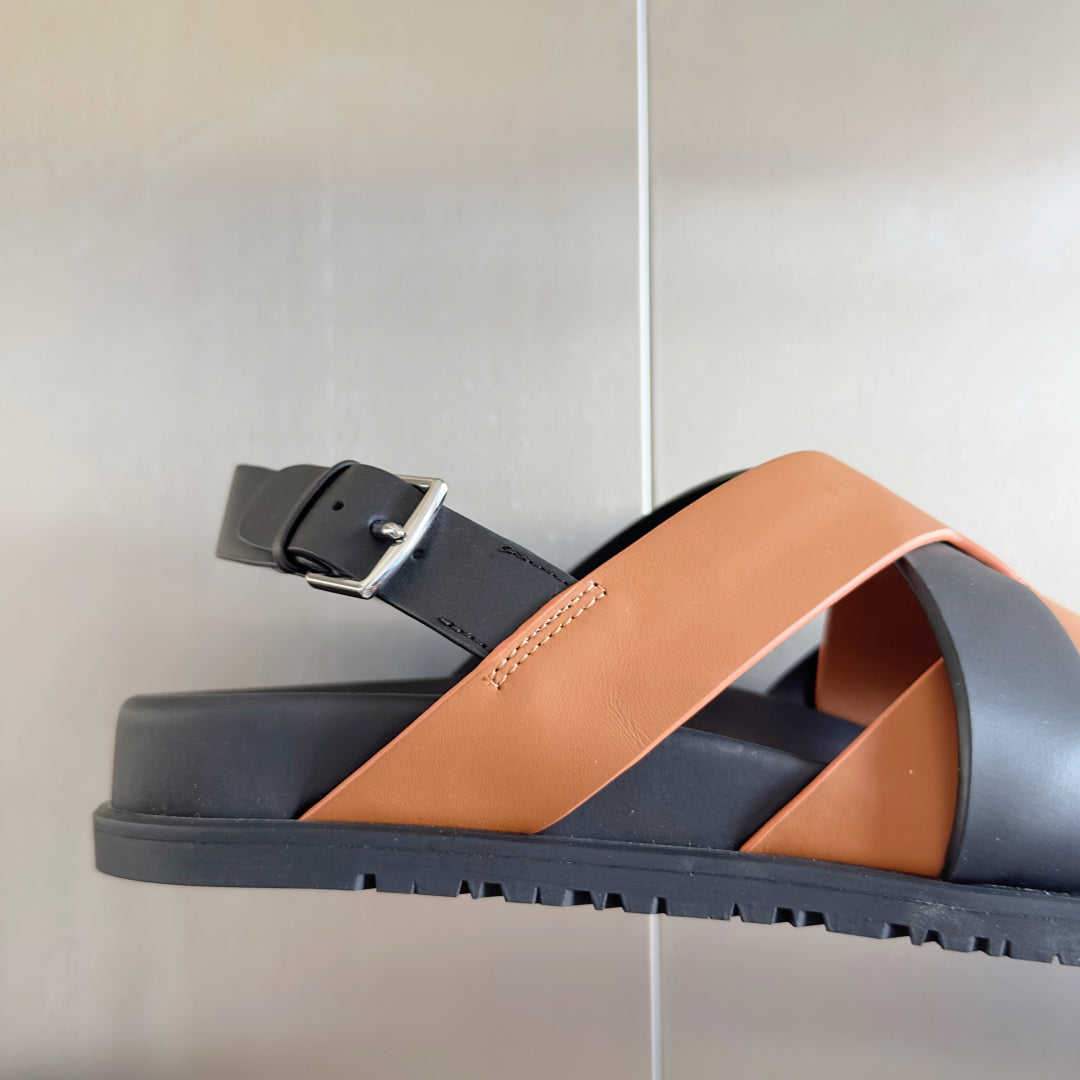 250501 New top-of-the-line simple cross-woven strap slippers