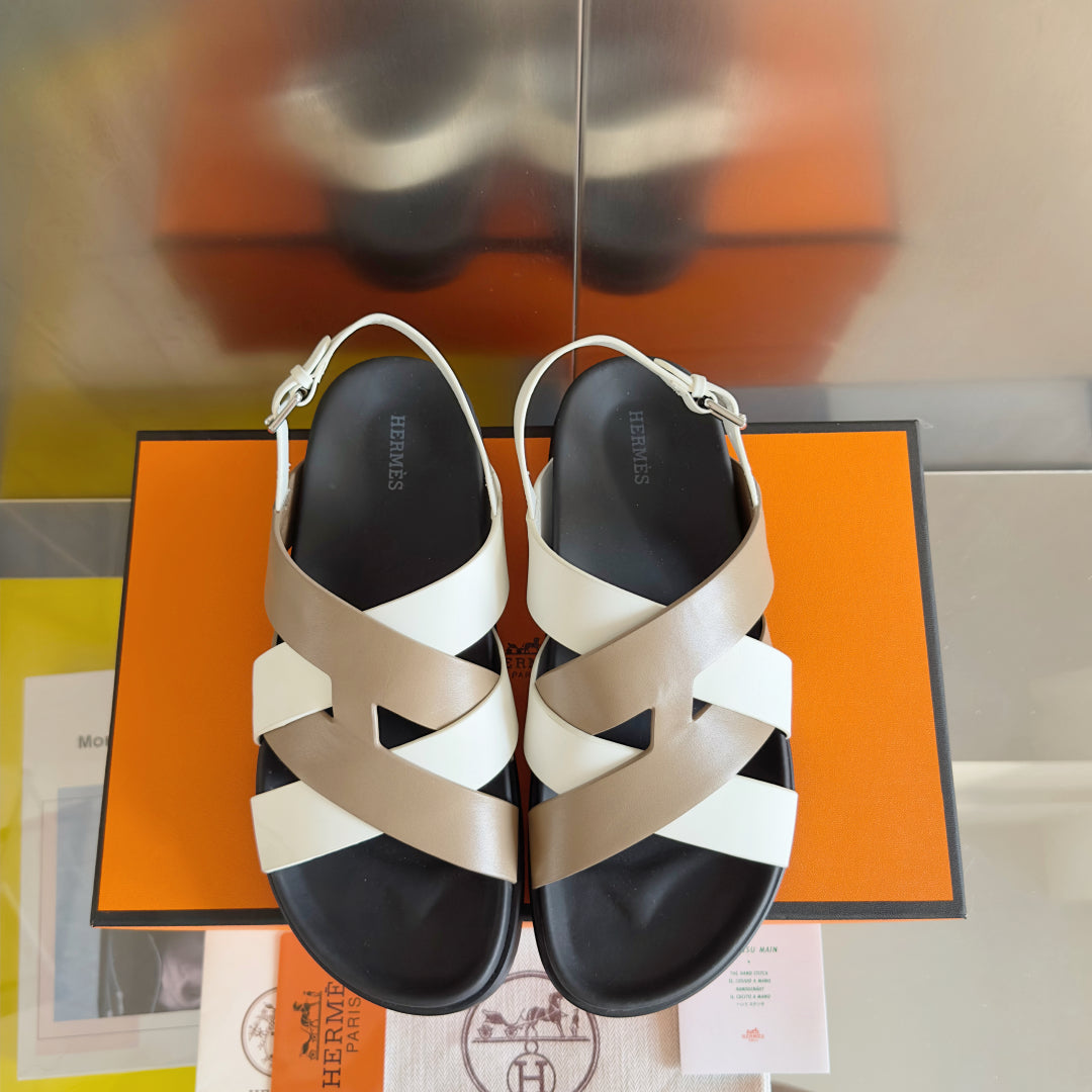 250501 New top-of-the-line simple cross-woven strap slippers