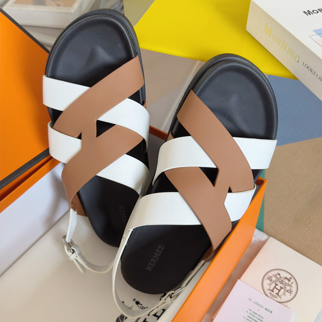 250501 New top-of-the-line simple cross-woven strap slippers