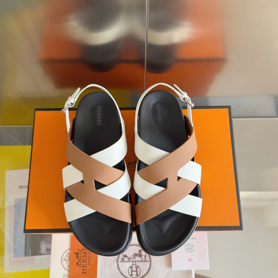 250501 New top-of-the-line simple cross-woven strap slippers