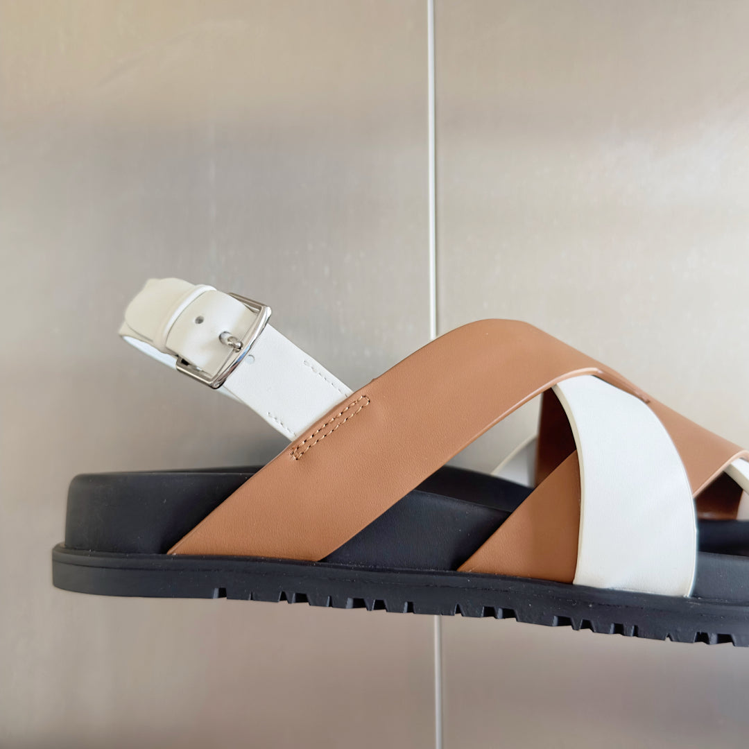 250501 New top-of-the-line simple cross-woven strap slippers