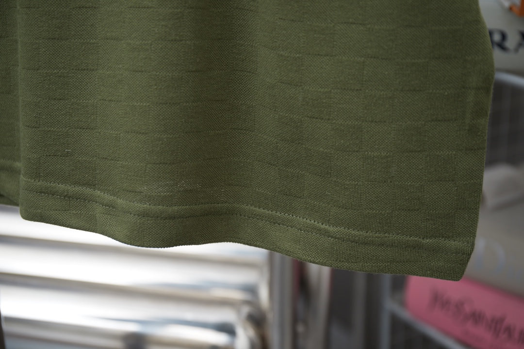 250513 New checkered jacquard crown embroidered T-shirt
