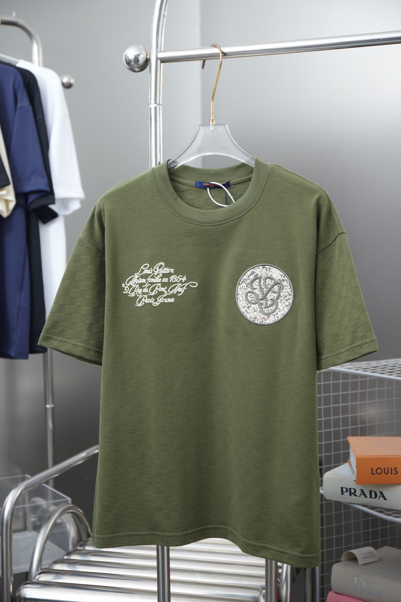 250513 New checkered jacquard embroidered T-shirt