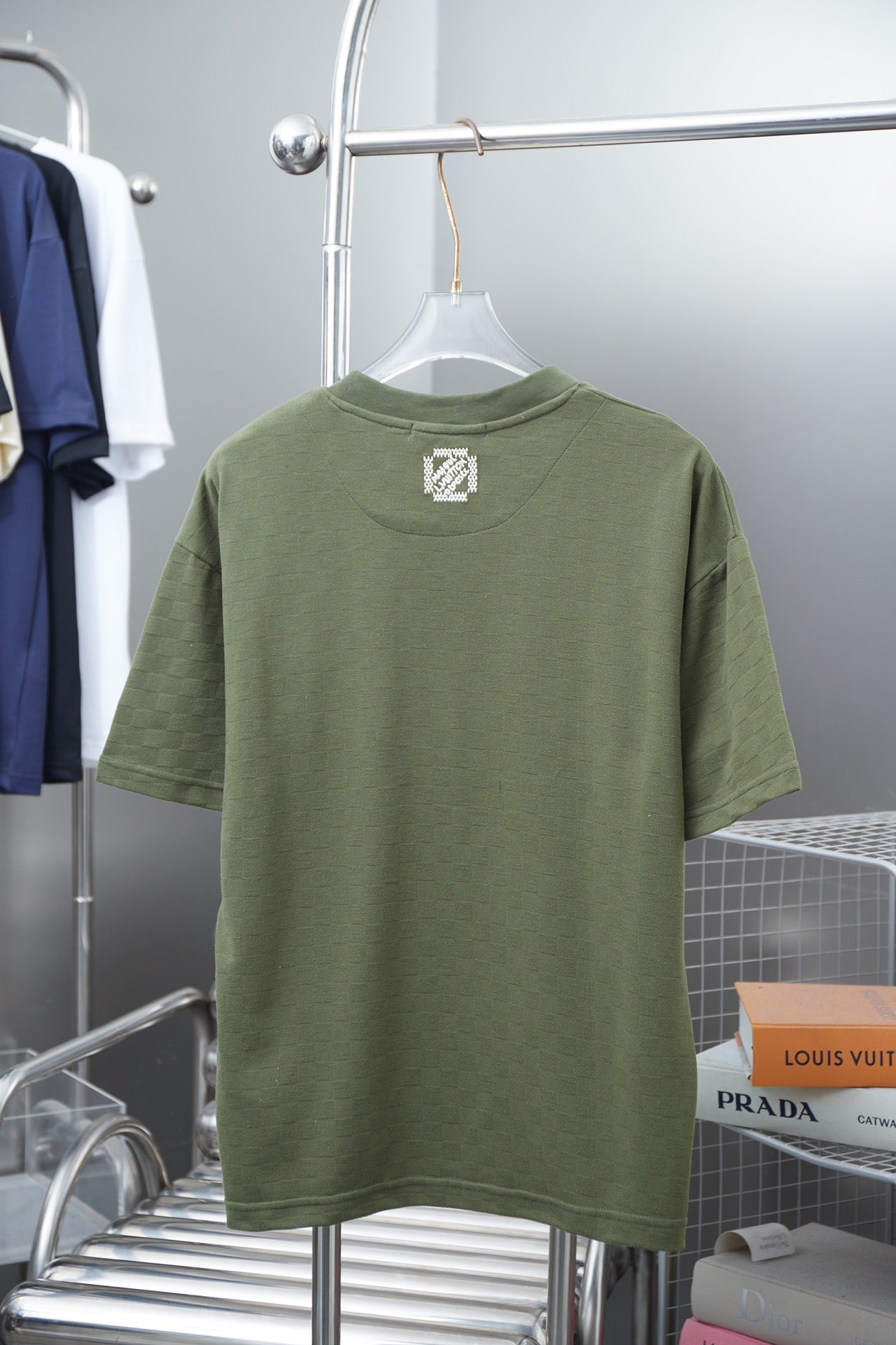 250513 New checkered jacquard embroidered T-shirt