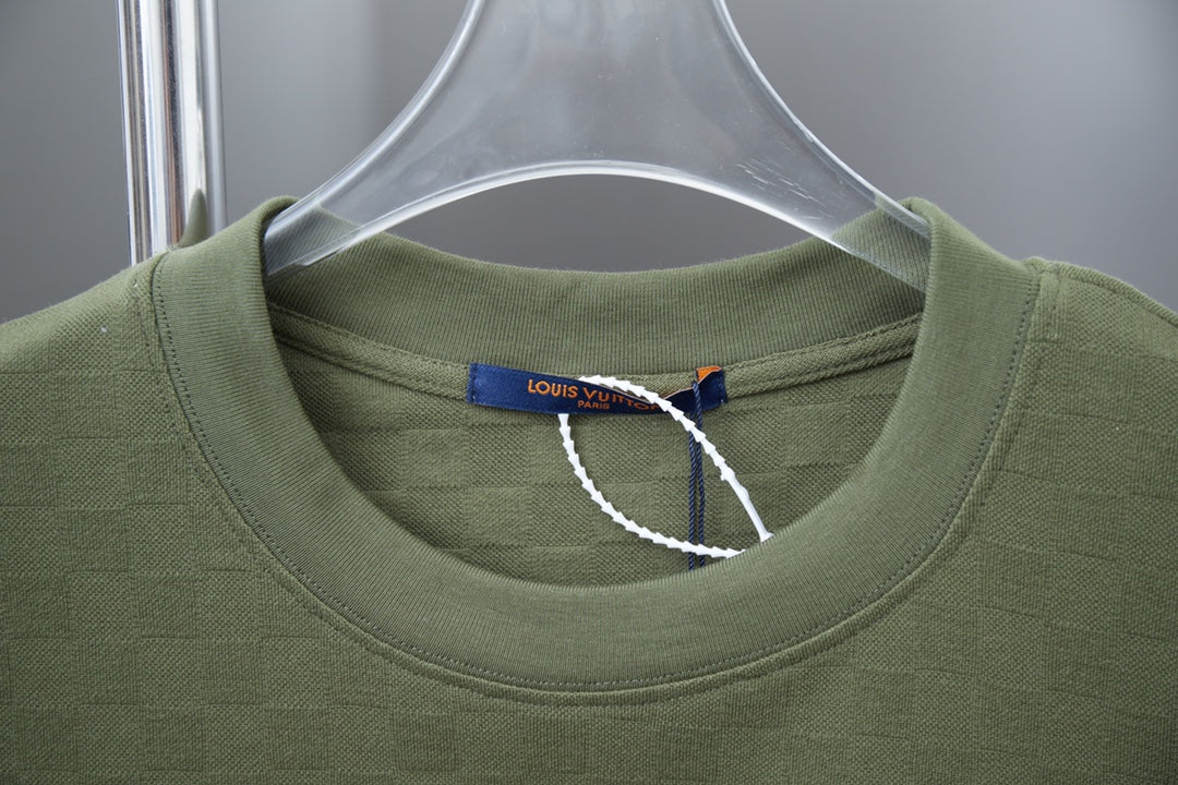 250513 New checkered jacquard embroidered T-shirt