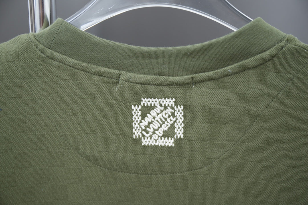 250513 New checkered jacquard embroidered T-shirt