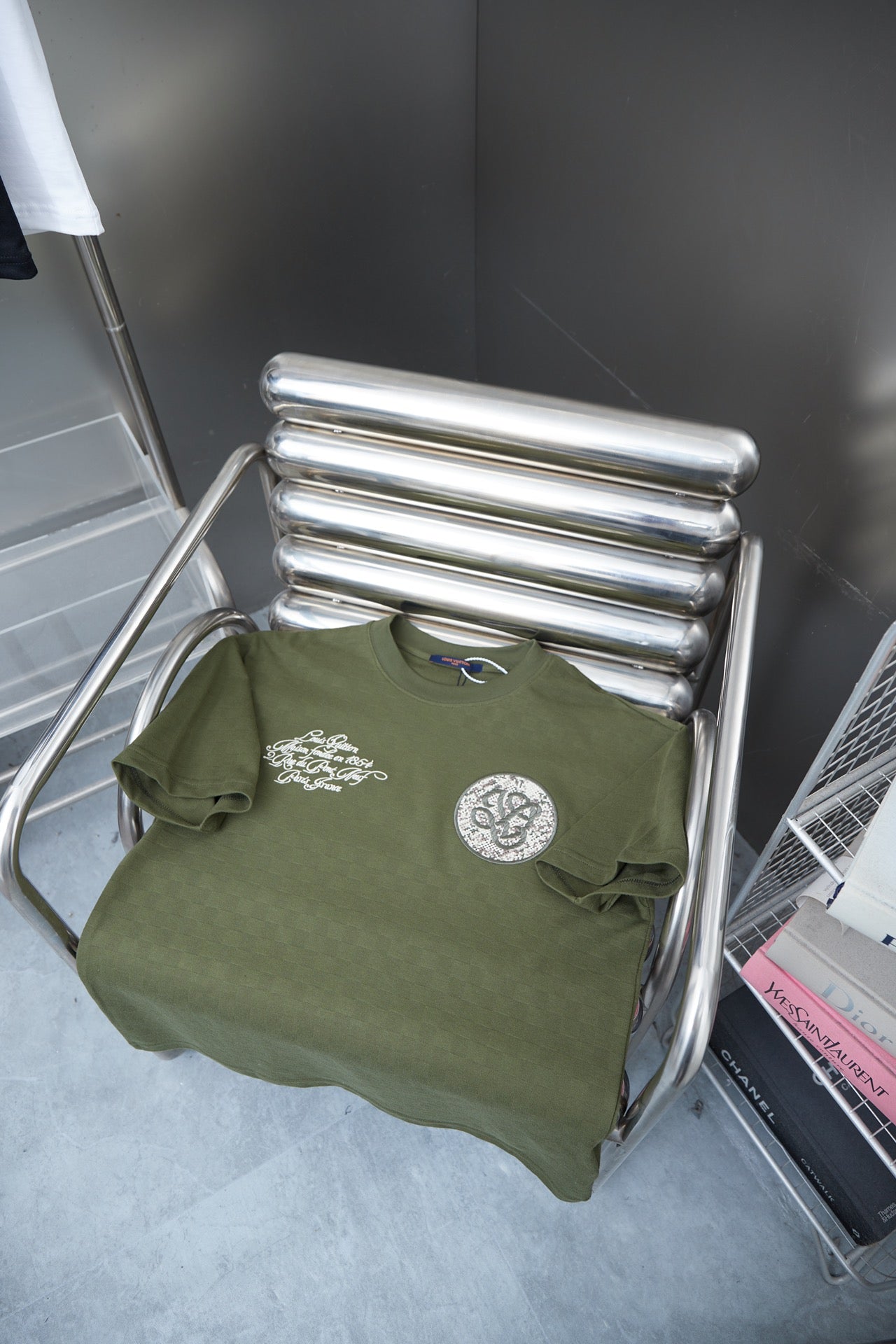 250513 New checkered jacquard embroidered T-shirt